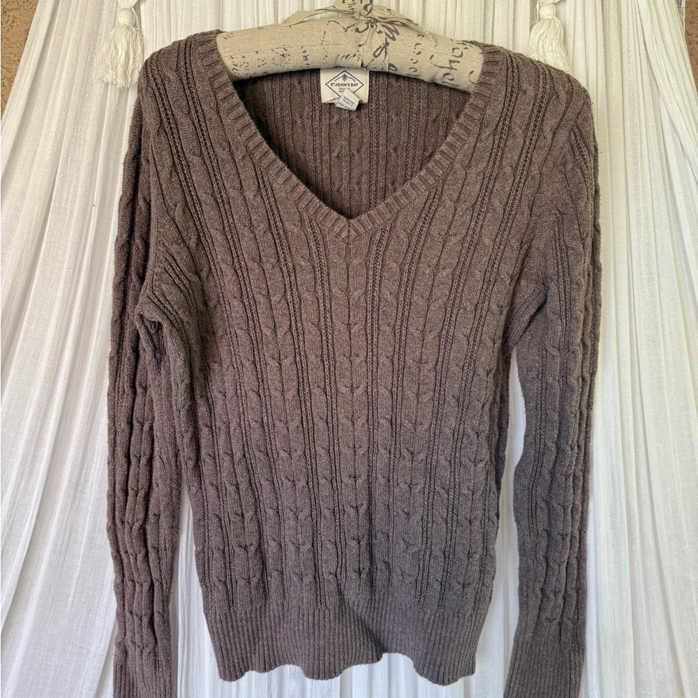 St. John's Bay V-Neck Sweater - Taupe